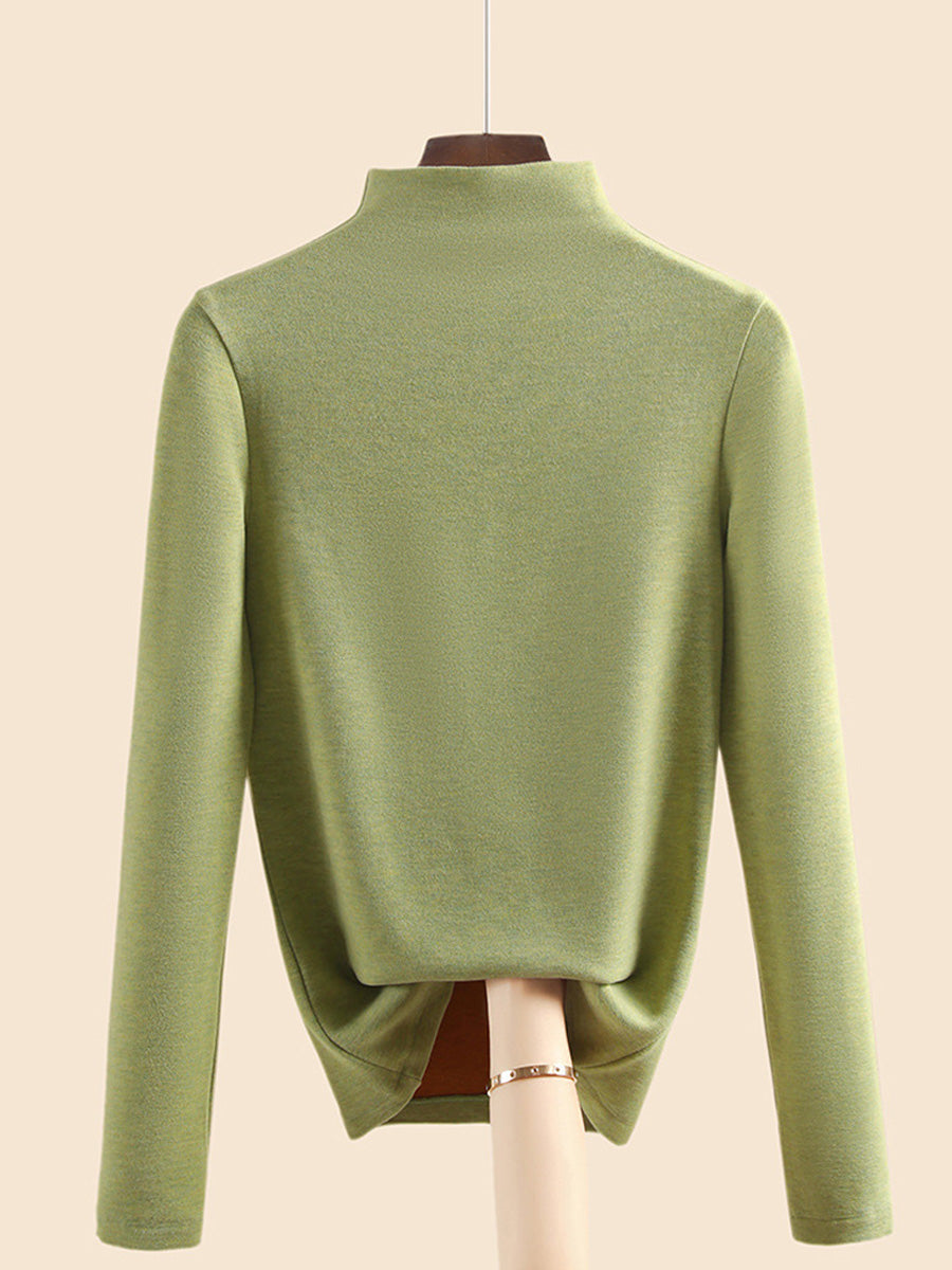 Autumn Half-Turtleneck Blouse Casual Women Warm Base FashionChic