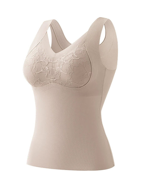 Lace Bottom Women Artsy Vest Autumn V-Neck Spliced FashionChic