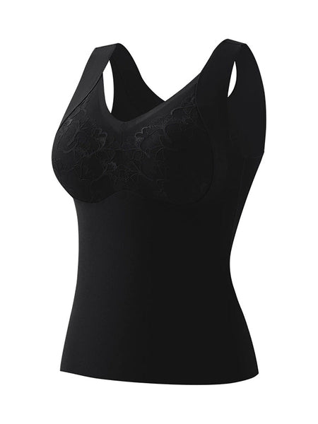 Lace Bottom Women Artsy Vest Autumn V-Neck Spliced FashionChic