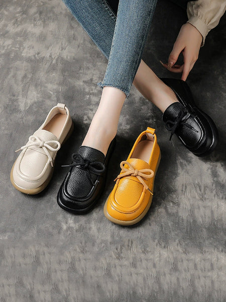 Vintage Shoes Leather Women Soft Flat Genuine FashionChic