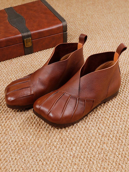 Spliced Shoes Leather Women Soft Autumn FashionChic