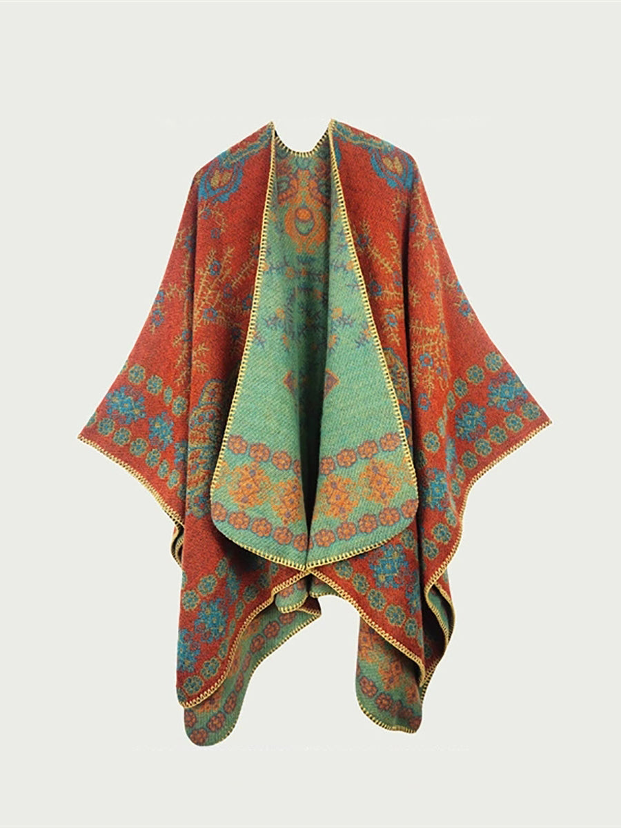 Warm Shawl Autumn Women Ethnic Print FashionChic