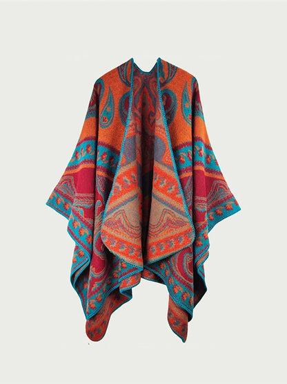 Warm Shawl Autumn Women Ethnic Print FashionChic