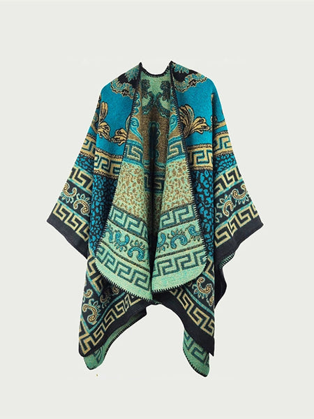 Warm Shawl Autumn Women Ethnic Print FashionChic