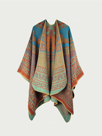 Warm Shawl Autumn Women Ethnic Print FashionChic