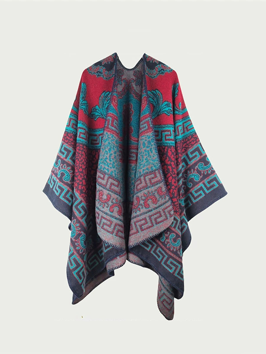 Warm Shawl Autumn Women Ethnic Print FashionChic