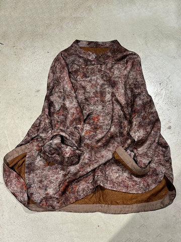 Women Collar Stand Shirt Ethnic Autumn Print FashionChic