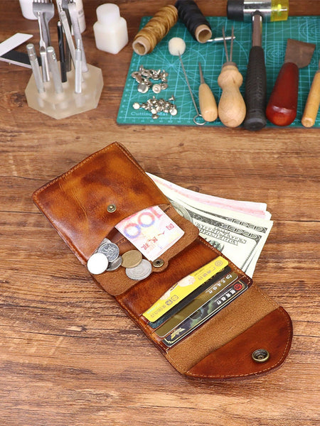 Wallet Leather Retro Square Multifunctional FashionChic
