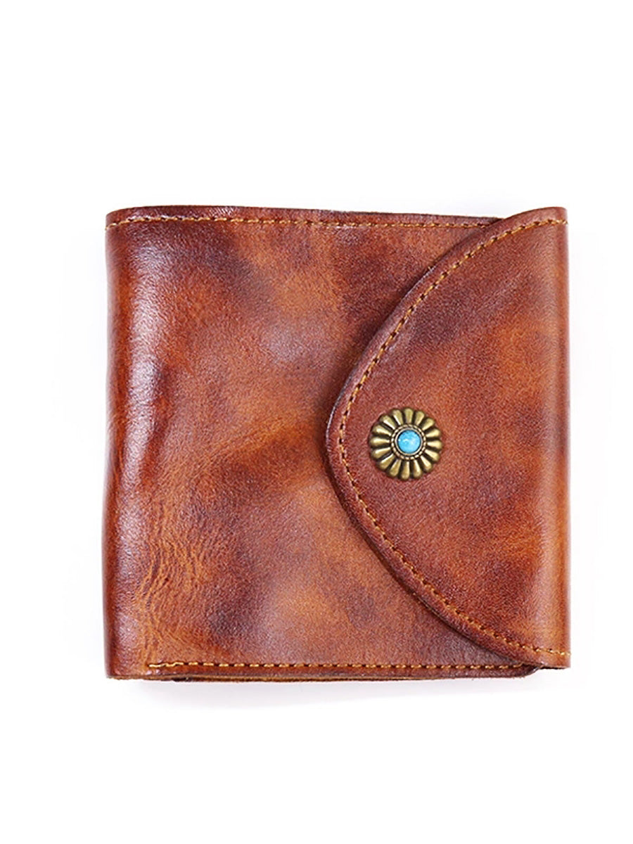 Wallet Leather Retro Square Multifunctional FashionChic