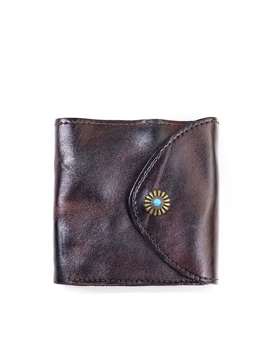 Wallet Leather Retro Square Multifunctional FashionChic