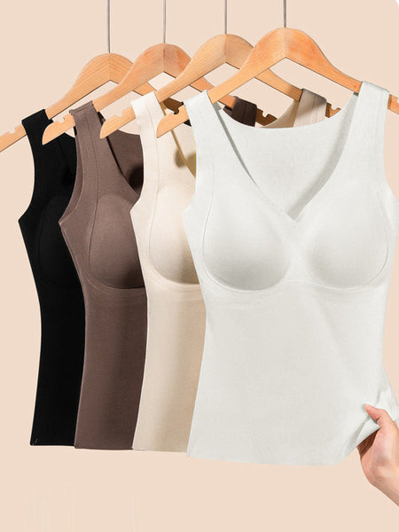 Casual Color Base Vest Pure Autumn Women V-Neck FashionChic