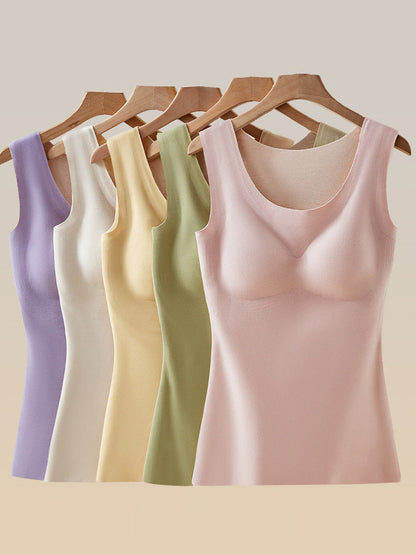Pure U-Neck Base Vest Color Autumn Women Warm FashionChic