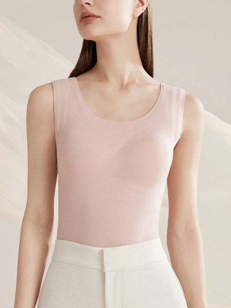 Pure U-Neck Base Vest Color Autumn Women Warm FashionChic