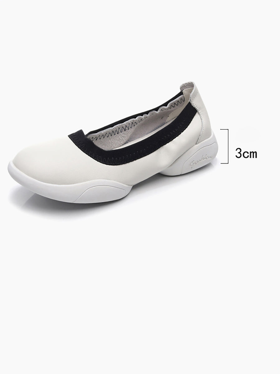 Women Summer Casual Leather Solid Low-Heel Shoes UI1017 Ada Fashion