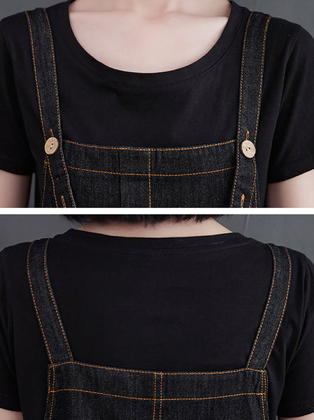 Women Summer Casual Solid Denim Vest Dress CO1021 Ada Fashion