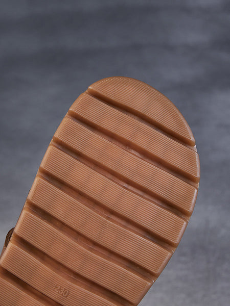 Women Summer Casual Leather Spliced Flat Slippers AA1015 Ada Fashion