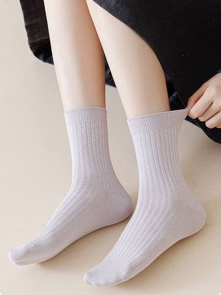 5 Pairs Women Soft Casual Cotton Socks BA1079 Genistyle Shop