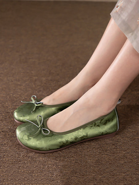 Women Vintage Summer Leather Flower Knurling Flat Shoes TY1029 Ada Fashion