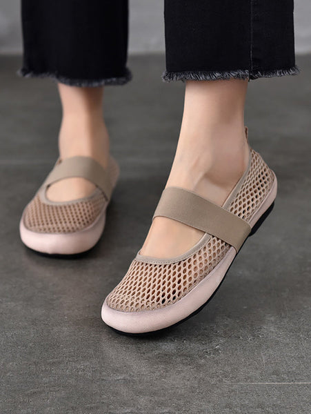 Low Heel Leather Summer Mesh Women Shoes FashionChic