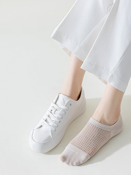 6 Pairs Women Summer Casual Solid Short Socks CX039 BUYKUD