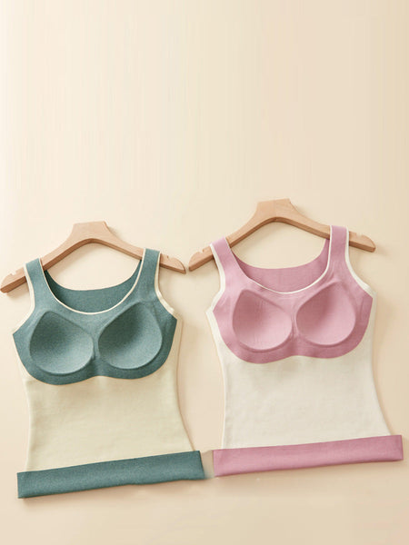 Women Seamless Warm Solid Cashmere With Breast Pads Base AK1047 Genistyle Shop