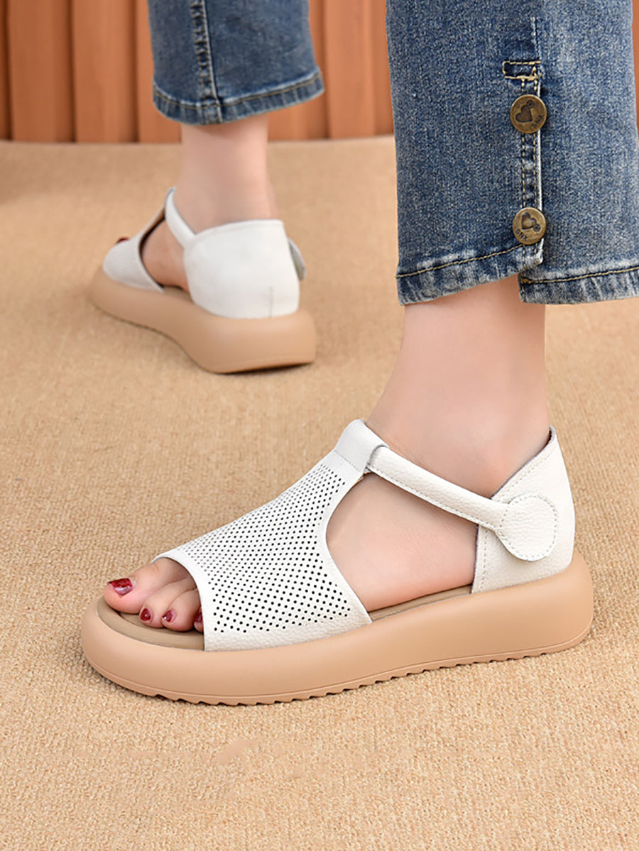 Summer Sandals Casual Leather Women Platfrom FashionChic