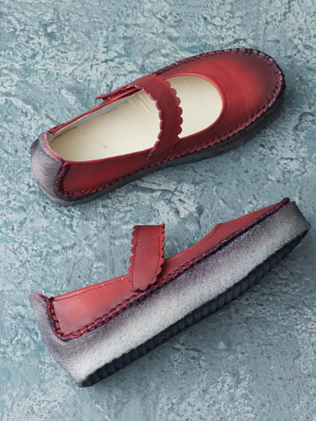 Women Summer Casual Solid Leather Velcro Flat Shoes ZZ1040 Ada Fashion