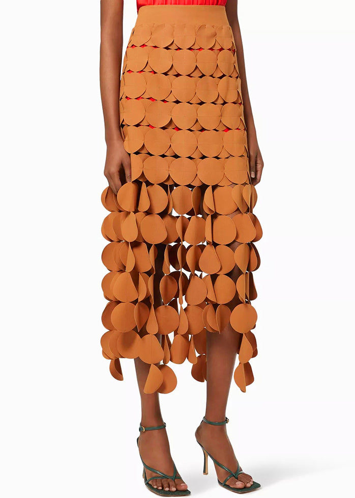 Up Out Skirts Original Hollow Design Orange Zip Summer FashionChic