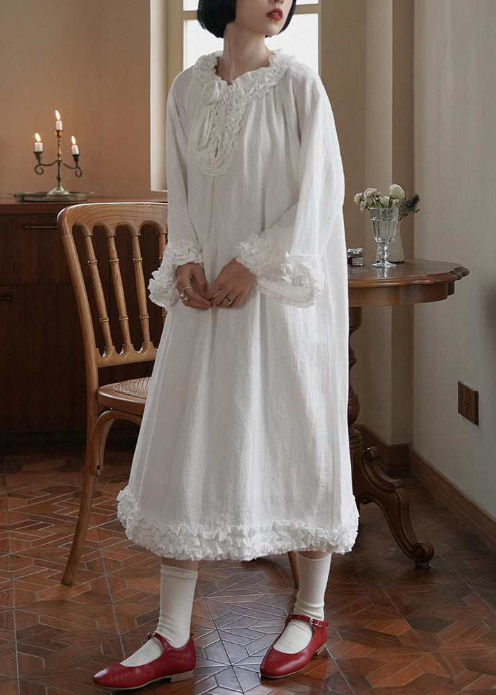 Design Black Ruffled Dress Original Cotton Patchwork Spring FashionChic