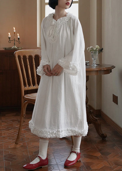 Design Black Ruffled Dress Original Cotton Patchwork Spring FashionChic