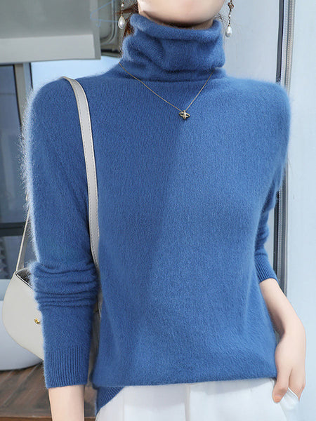 Women Autumn Turtleneck Wool Soft Warm Knit Sweater AV1029 Genistyle Shop