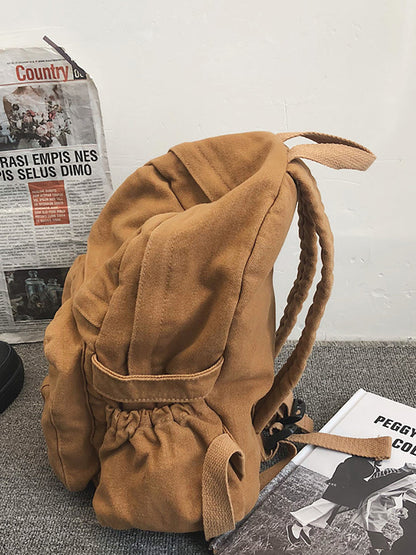 Women Casual Solid Canvas Large Capacity Backpack AT1030 BUYKUD