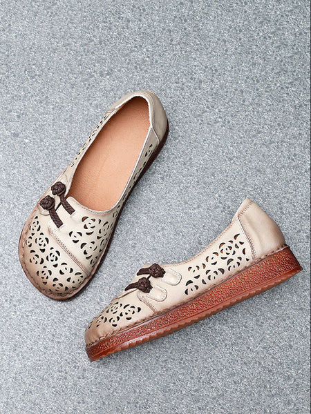 Hollow Women Out Shoes Low Heel Summer Ethnic FashionChic