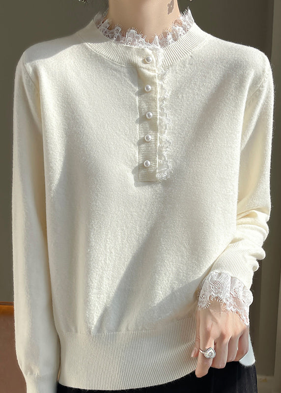 Chic Red Lace Patchwork Wool Knit Sweaters Fall QP065 OL-NTP241001