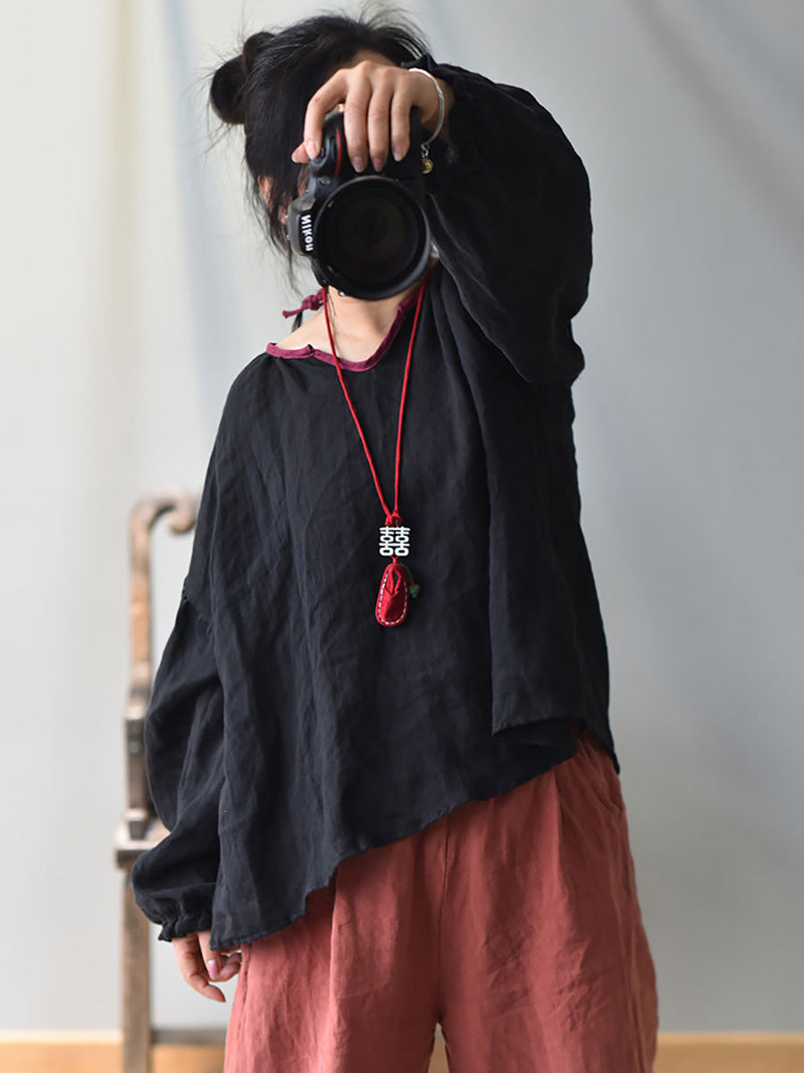 Women Spring Retro V-Neck Puff Sleeve Shirt AV1037 Genistyle Shop