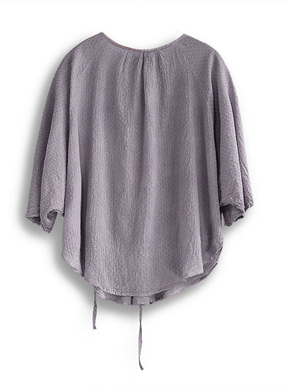 Women Summer Casual Solid Strap Jacquard Shirt FG1040 Ada Fashion