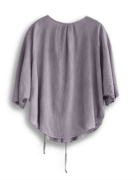 Women Summer Casual Solid Strap Jacquard Shirt FG1040 Ada Fashion