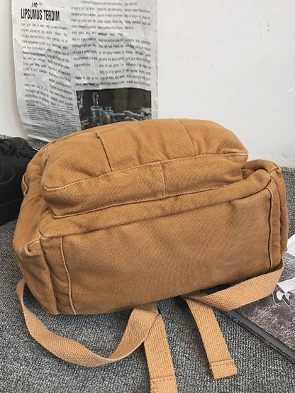 Women Casual Solid Canvas Large Capacity Backpack AT1030 BUYKUD