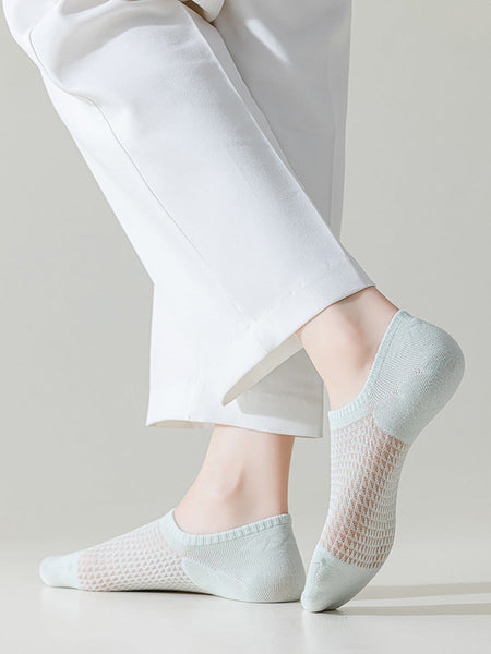 6 Pairs Women Summer Casual Solid Short Socks CX039 BUYKUD