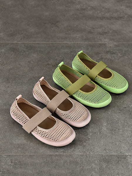 Low Heel Leather Summer Mesh Women Shoes FashionChic