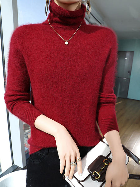 Women Autumn Turtleneck Wool Soft Warm Knit Sweater AV1029 Genistyle Shop