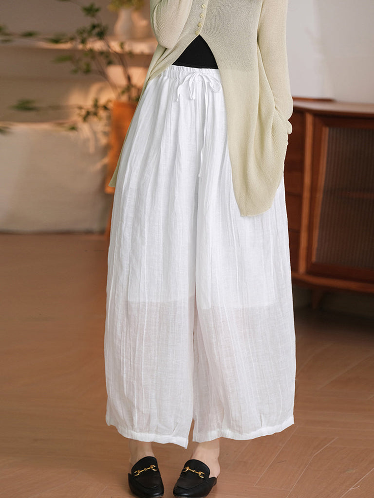 Plus Size Women Casual Solid Summer Linen Harem Pants SC1034 Ada Fashion