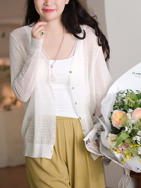 Women Spring Solid Casual V-Neck Knitted Shirt SC1009 Ada Fashion