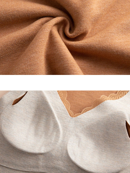 Women Seamless Winter Lace Solid Warm With Bra Pad Base BA1021 Genistyle Shop