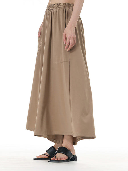 Women Summer Casual Solid Wide-leg Loose Pants FD050 BUYKUD