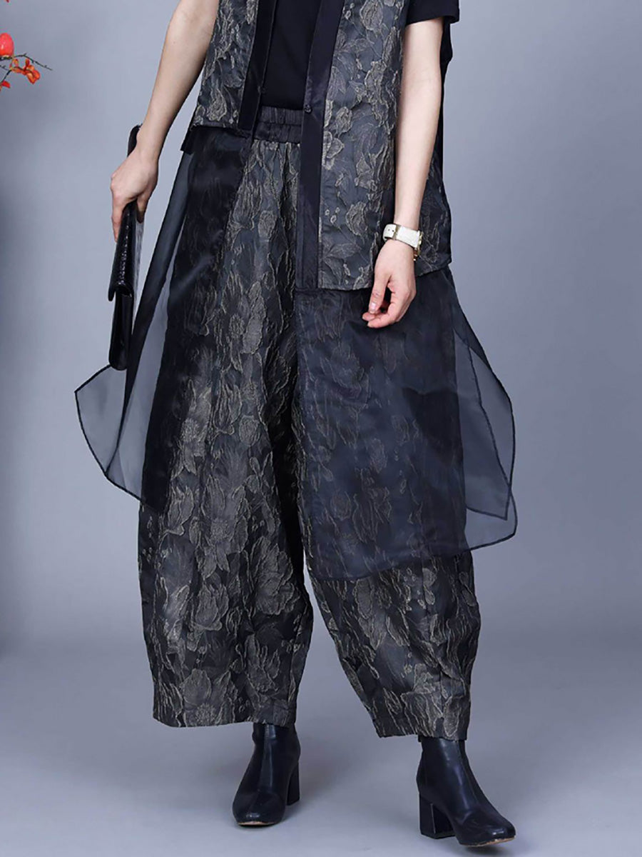 Women Vintage Flower Print Spring Loose Harem Pants PA1018 Ada Fashion