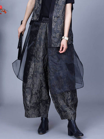 Women Vintage Flower Print Spring Loose Harem Pants PA1018 Ada Fashion