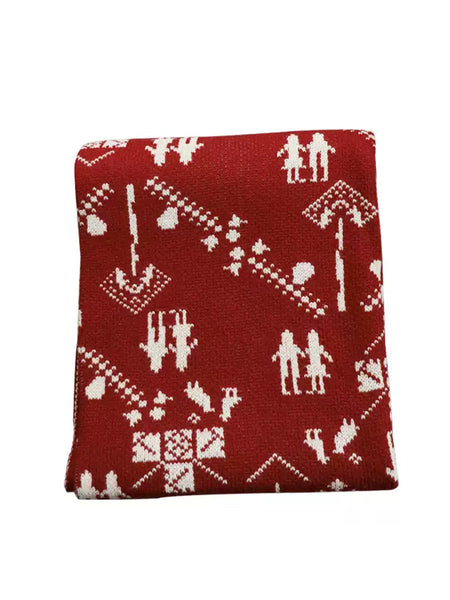 Chirstmas Winter Cartoon Knit Soft Blanket QN011 BUYKUD