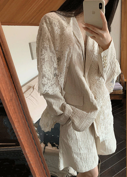 Cardigans And Collar Beige Pan Coat Peter New Shorts Linen Suit FashionChic