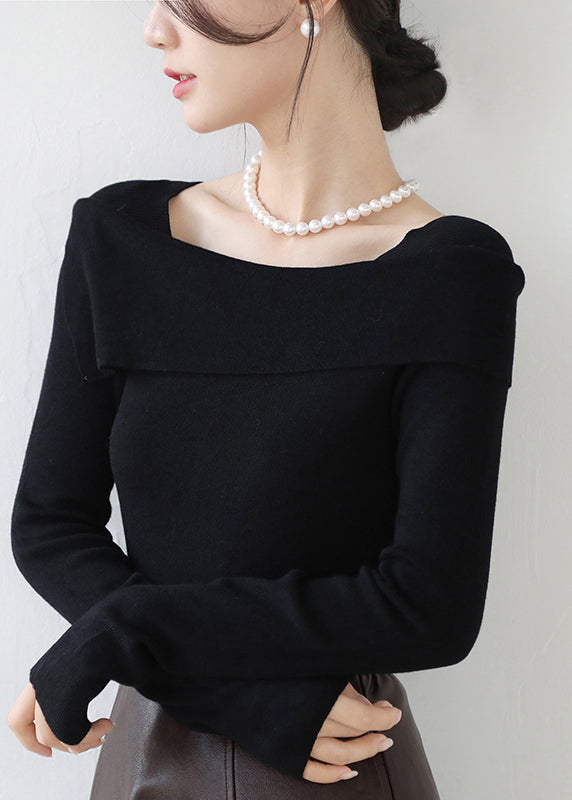 French Grey Slash Neck Patchwork Slim Fit Knit Sweaters Winter RV031 ABC